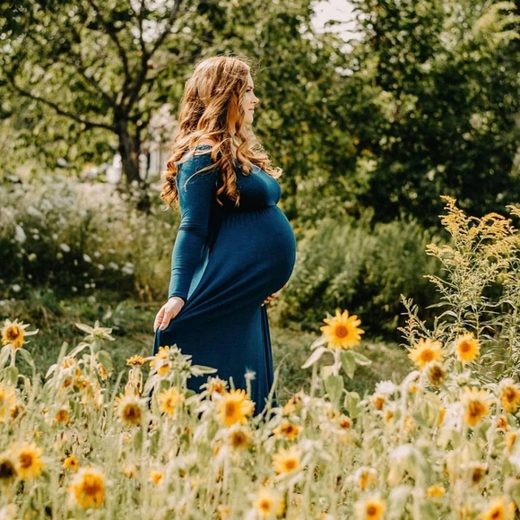 Pink Blush Full Length Maternity Dress - Picture 3 of 3